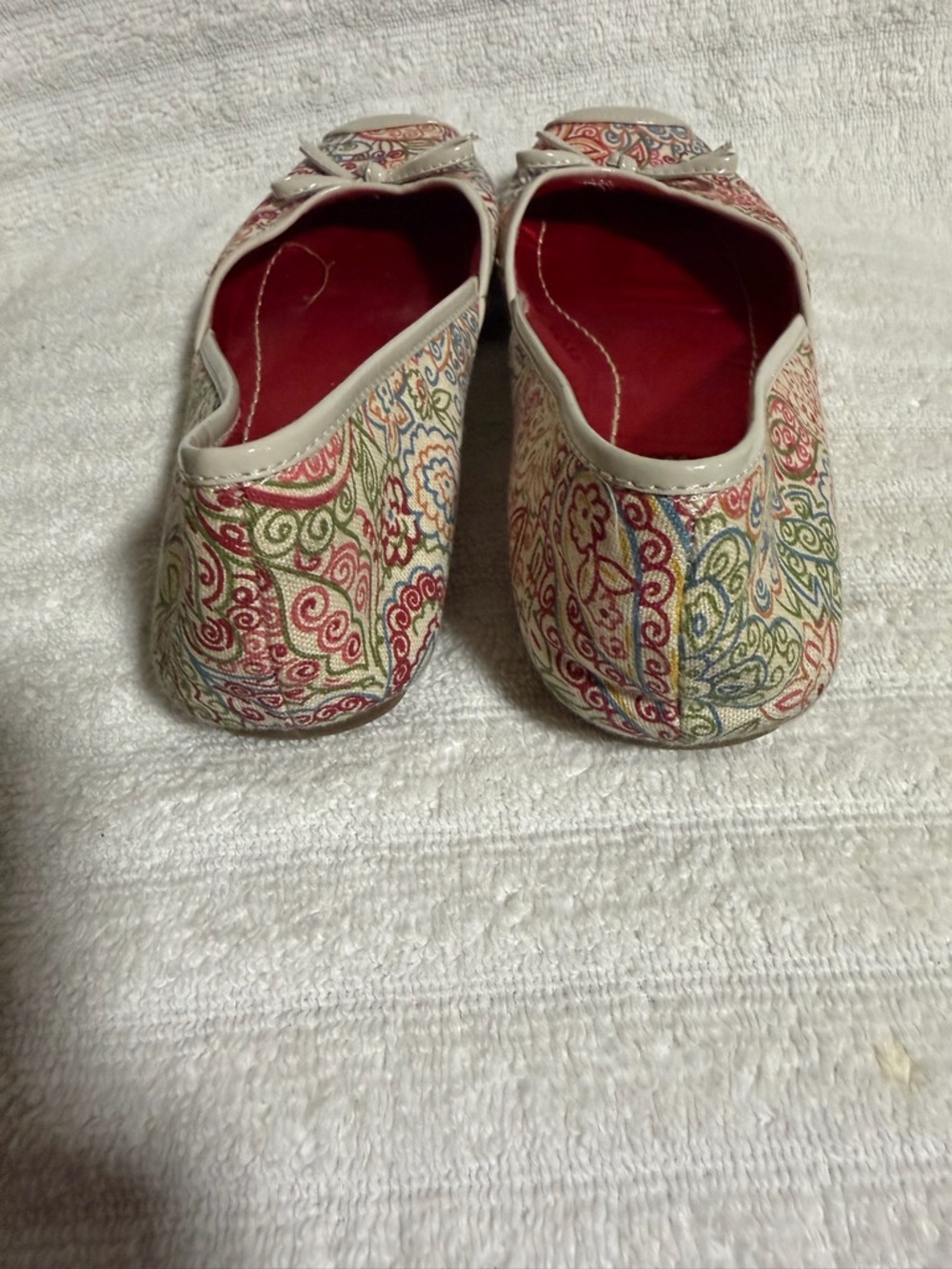 Sam & Libby Women Multicolor Paisley Ballet Flats with Ivory Trim 7M - Picture 4 of 6